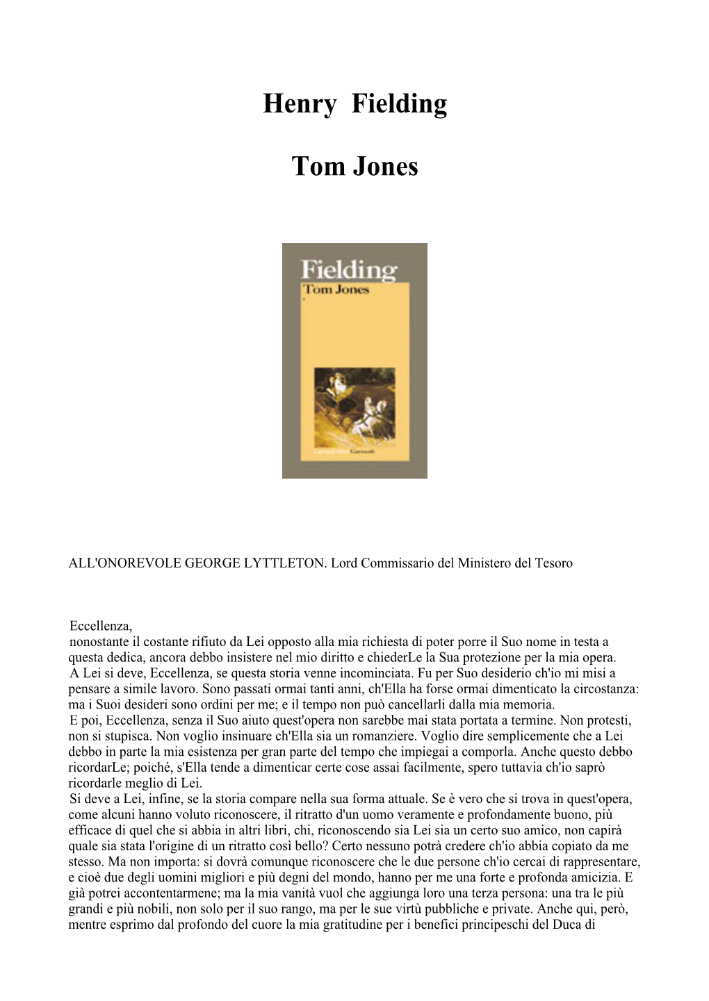 Henry Fielding Tom Jones