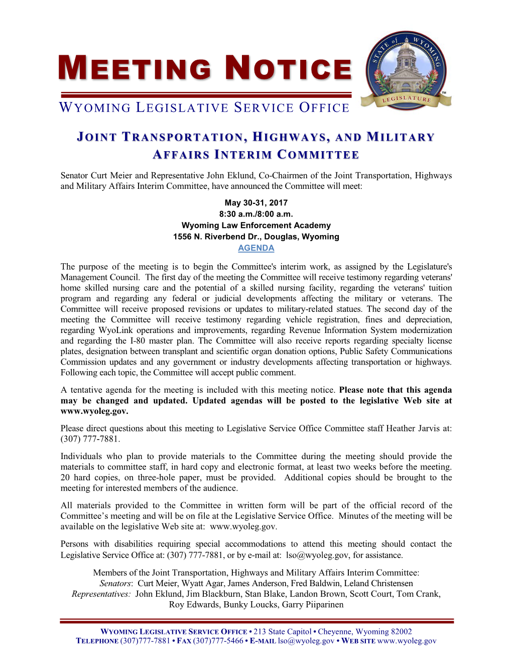 Meeting Notice