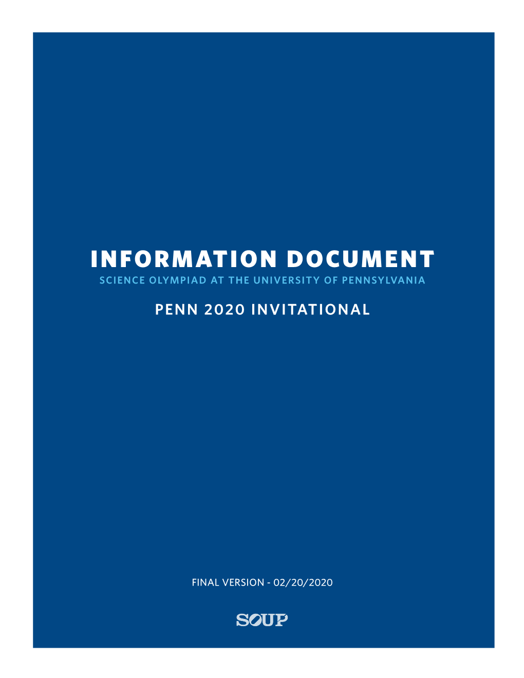 Information Document Science Olympiad at the University of Pennsylvania