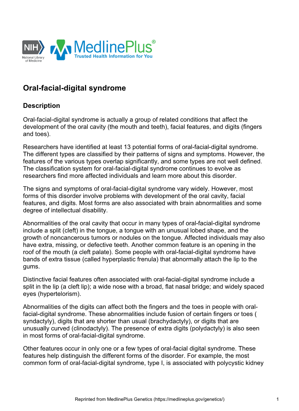 Oral-Facial-Digital Syndrome