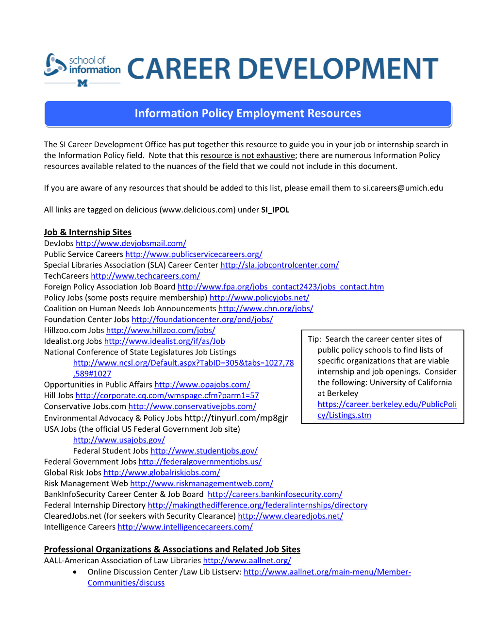 SI Career Services