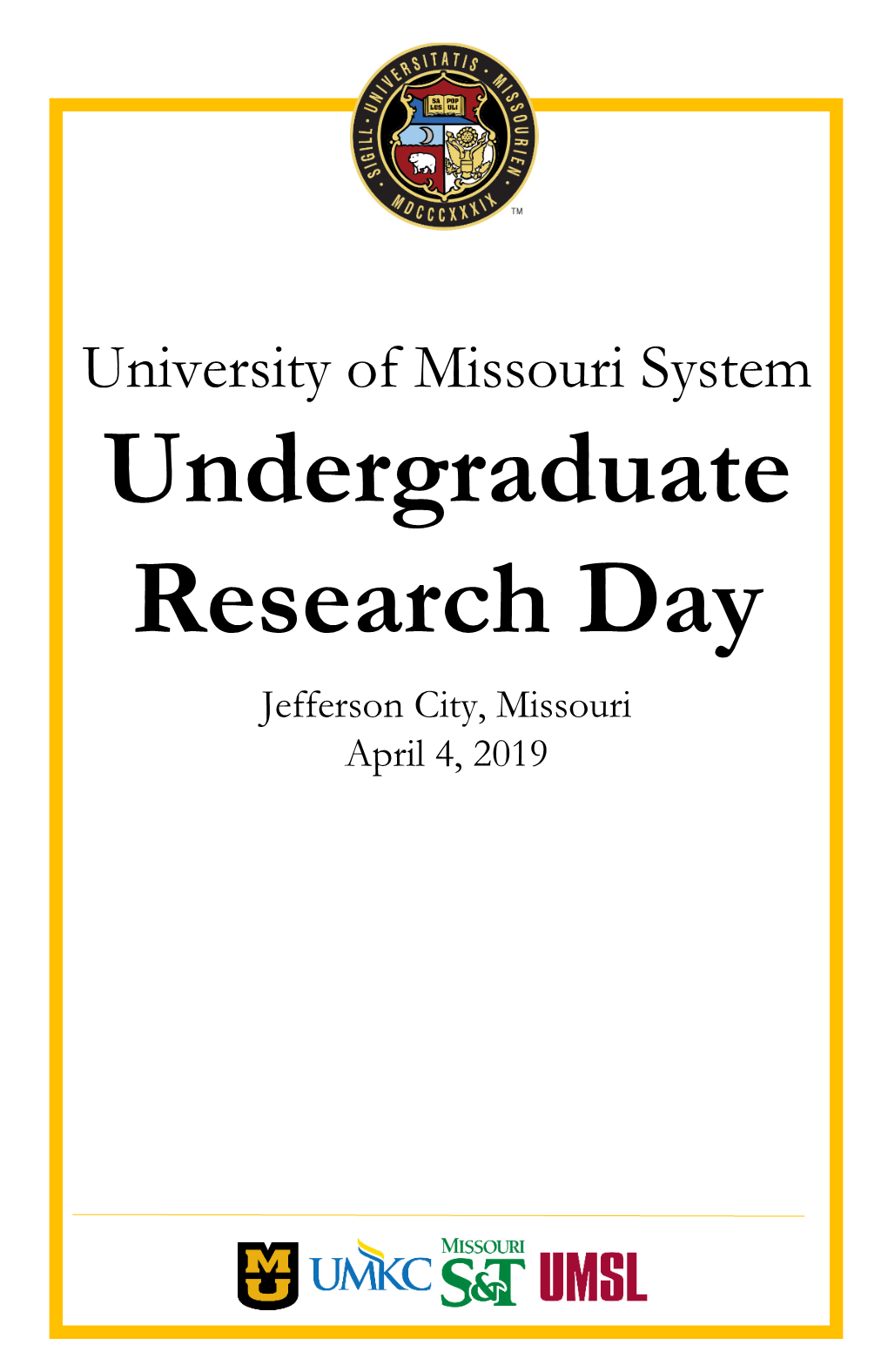 2019 Undergraduate Research Day Program