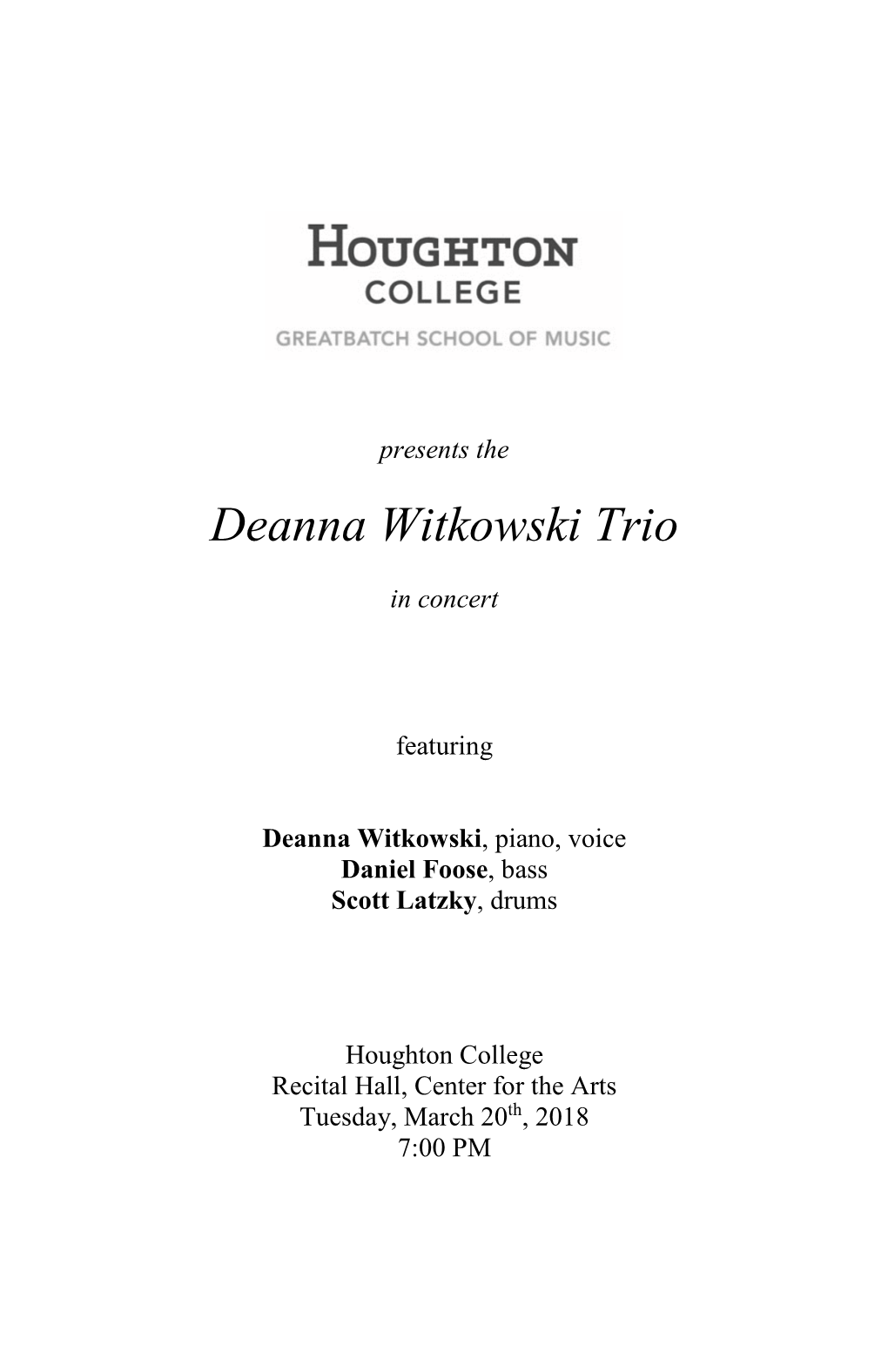 Deanna Witkowski Trio