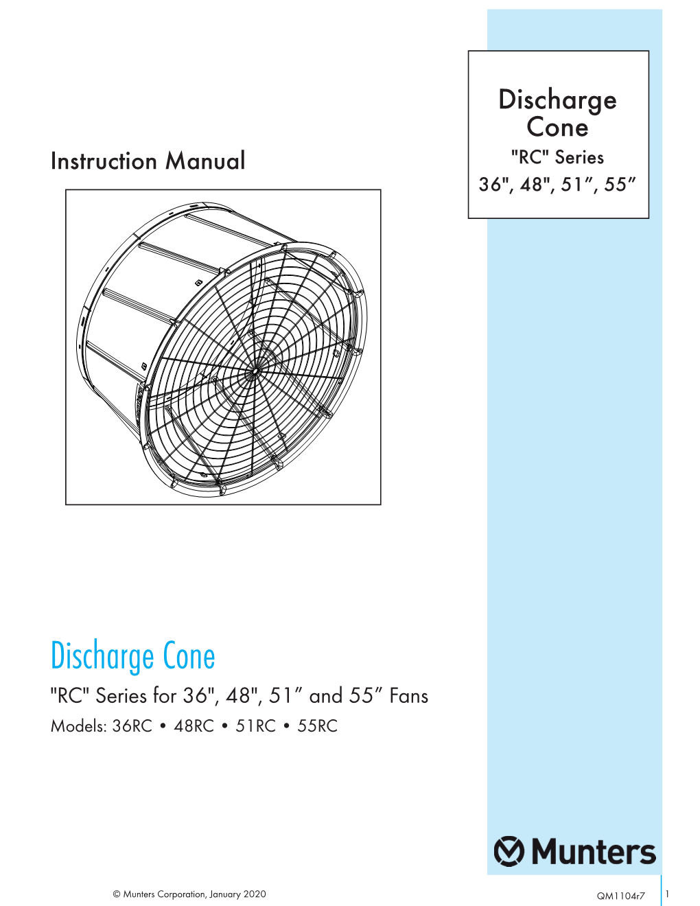 Discharge Cone Instruction Manual "RC" Series 36", 48", 51”, 55”