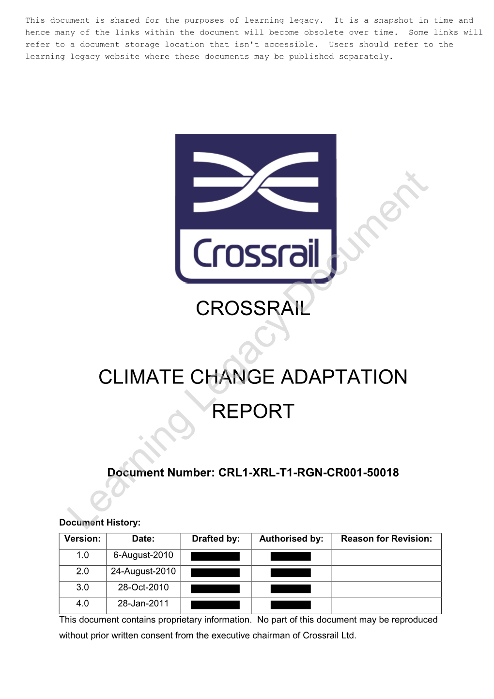 Crossrail Climate Change Adaptation Report