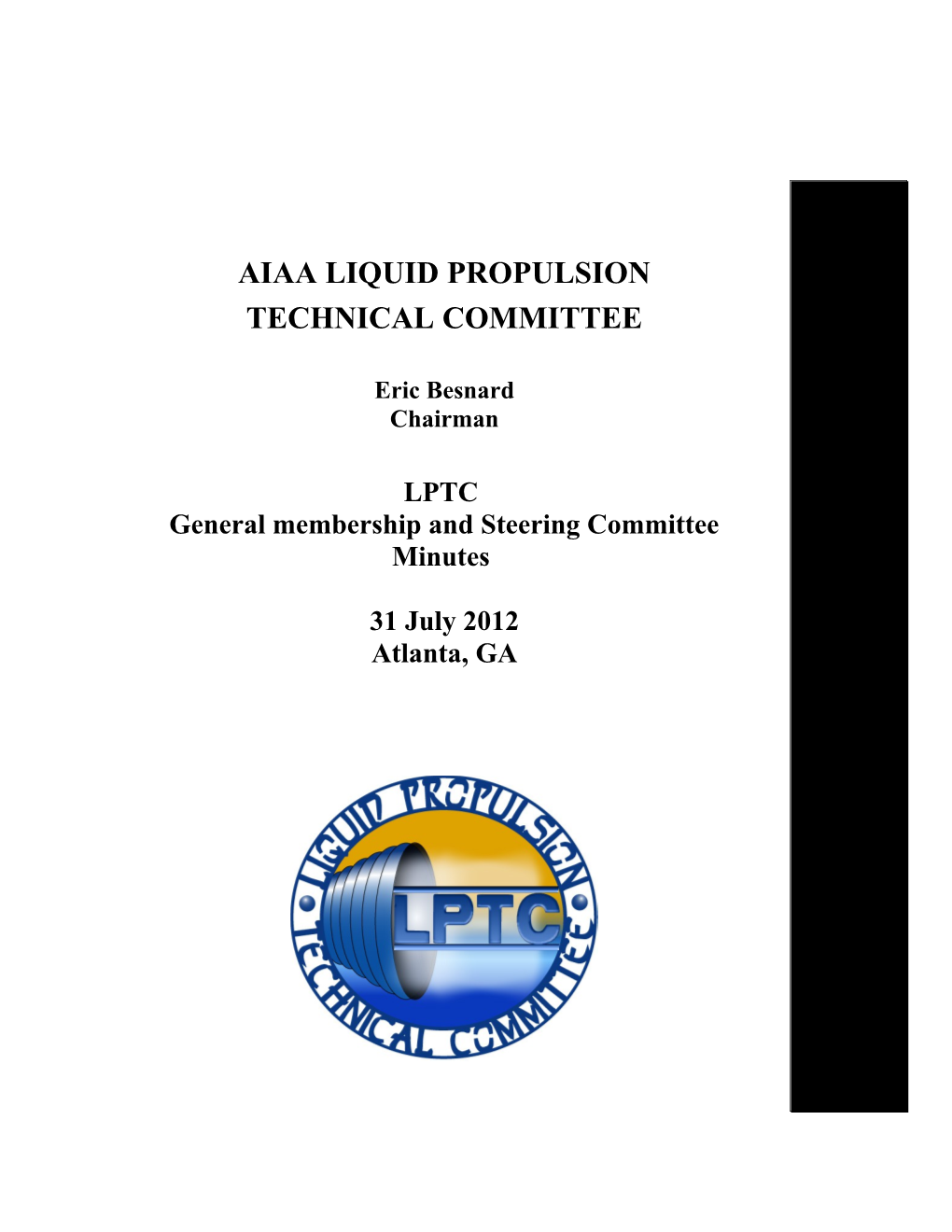 AIAA Liquid Propulsion Technical Committee (LPTC) s1