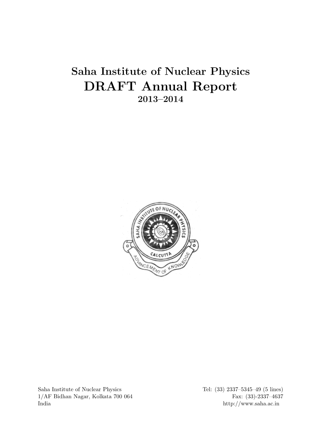 DRAFT Annual Report 2013–2014