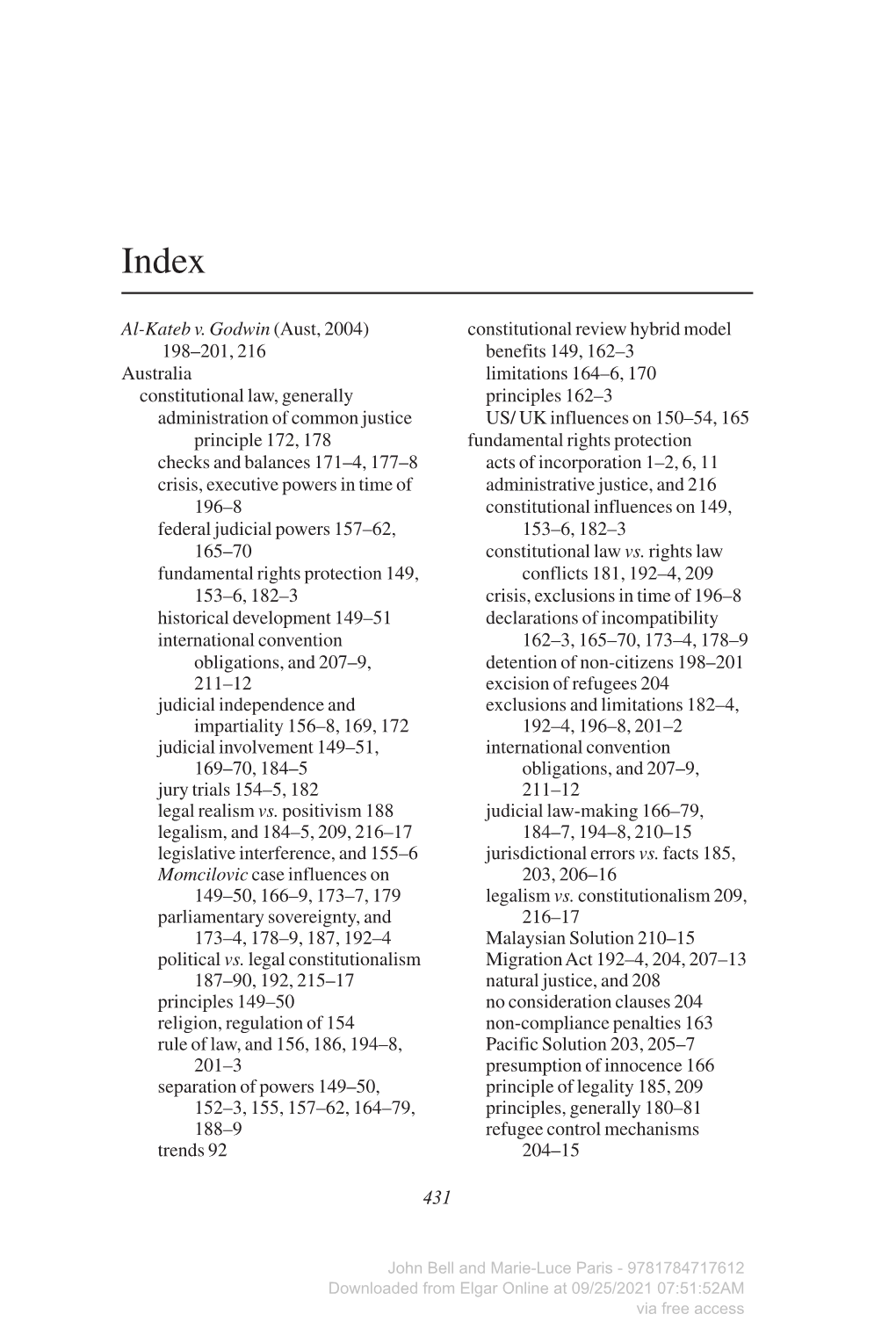 Al-Kateb V. Godwin (Aust, 2004) 198–201, 216 Australia