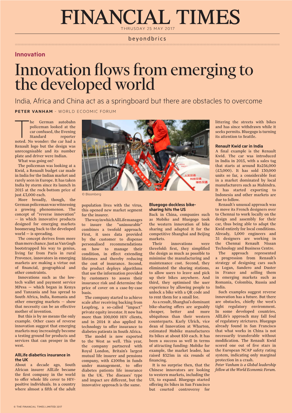 Innovation Flows from Emerging to the Developed World