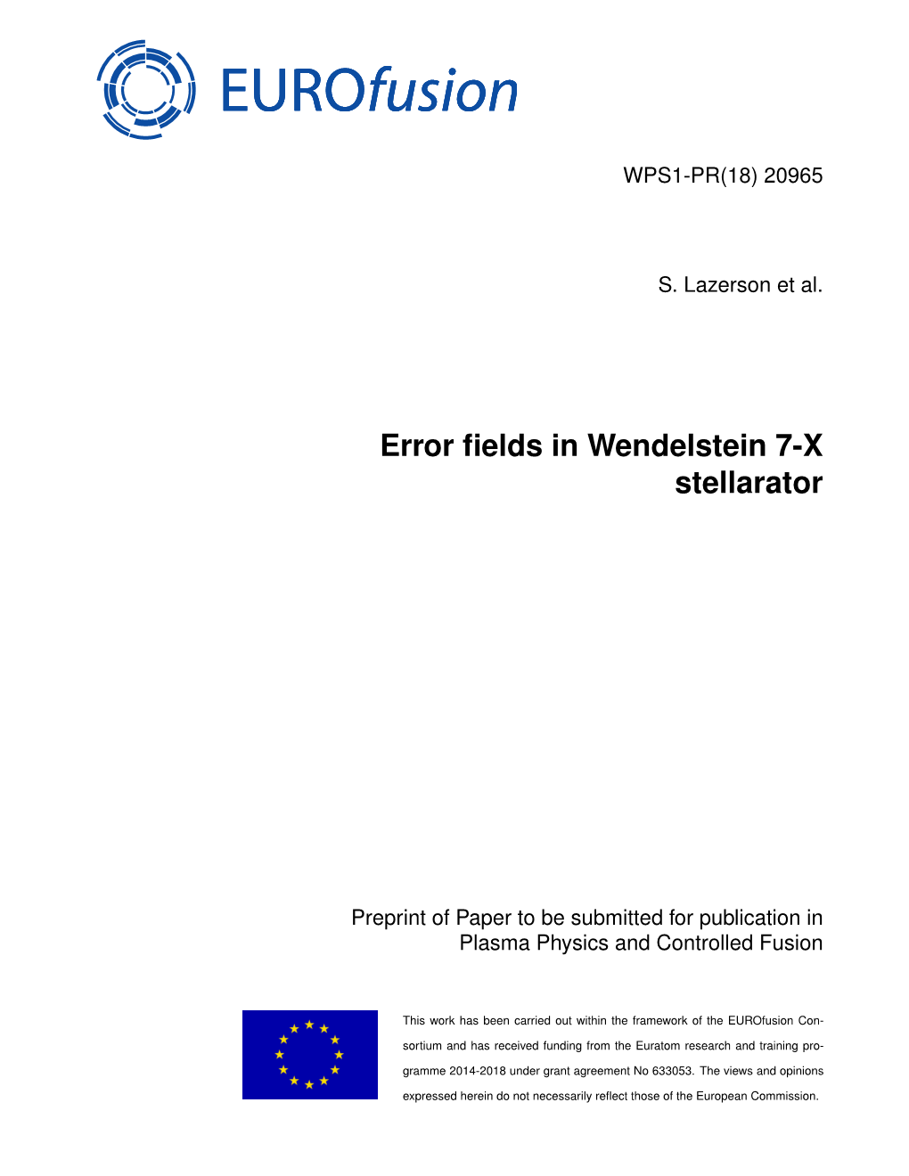 Error Fields in Wendelstein 7-X Stellarator