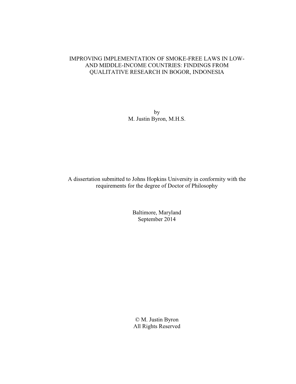 Improving Implementation of Smoke-Free Laws in Low- and Middle-Income Countries: Findings from Qualitative Research in Bogor, Indonesia