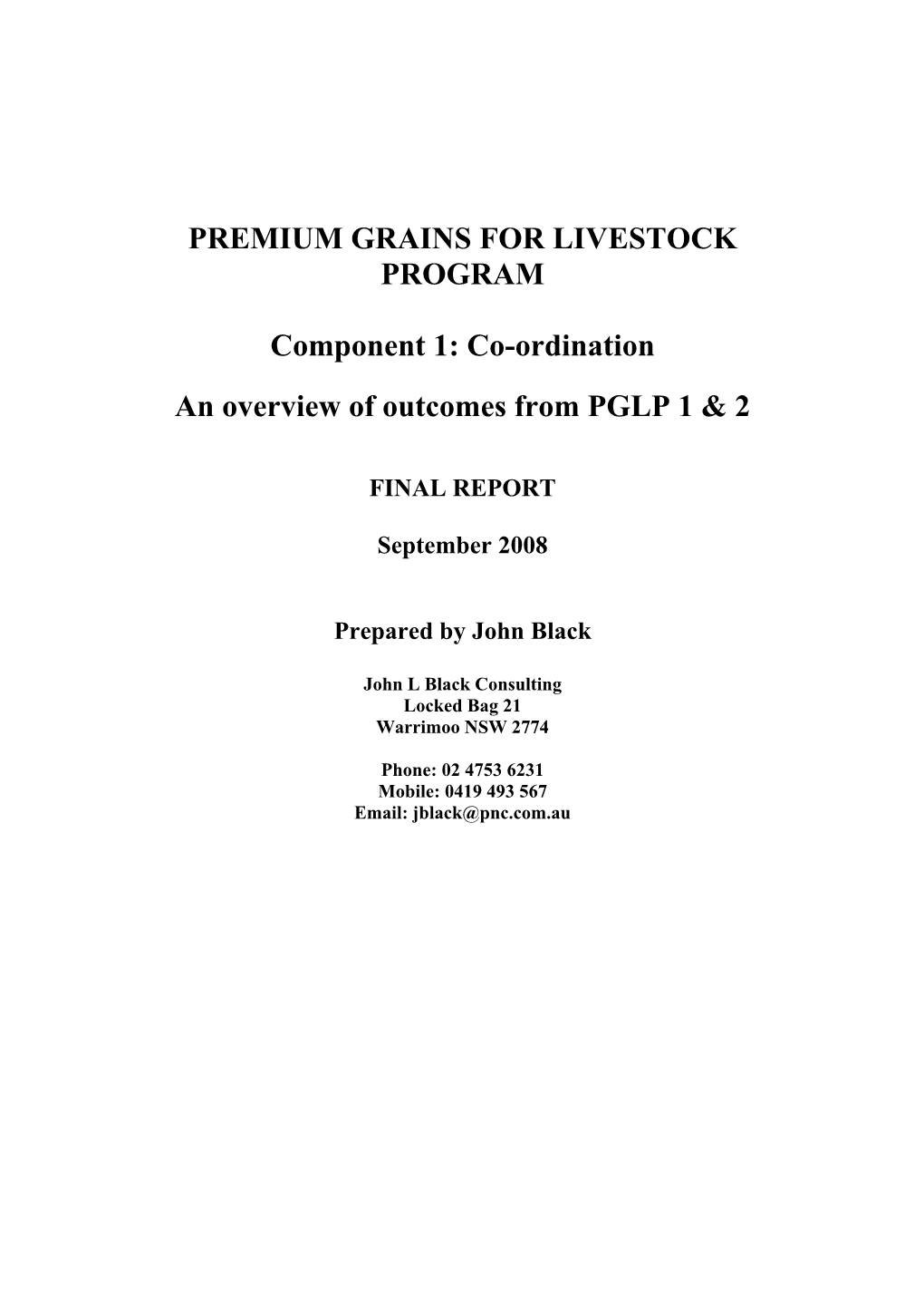 Premium Grains for Livestock Program