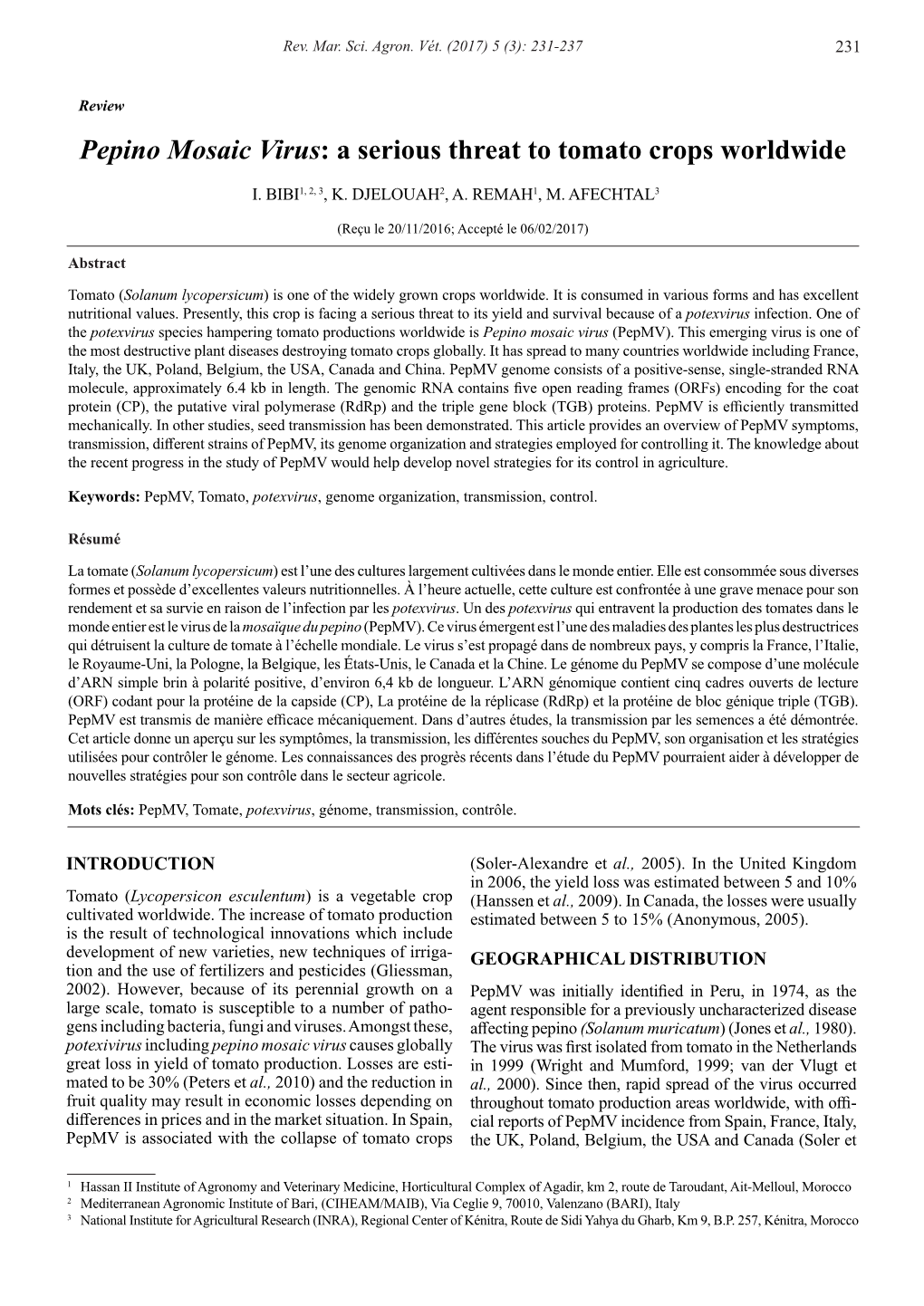 Pepino Mosaic Virus: a Serious Threat to Tomato Crops Worldwide