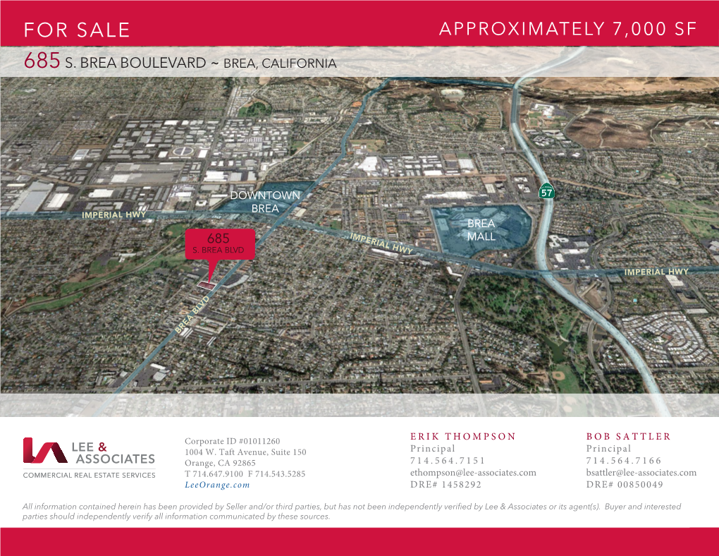 For Sale Approximately 7,000 Sf 685 S