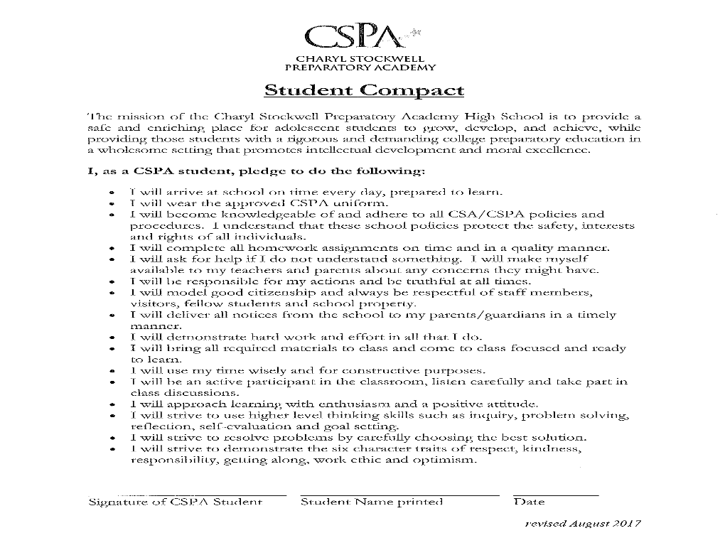 CSPA HS Open House Forms