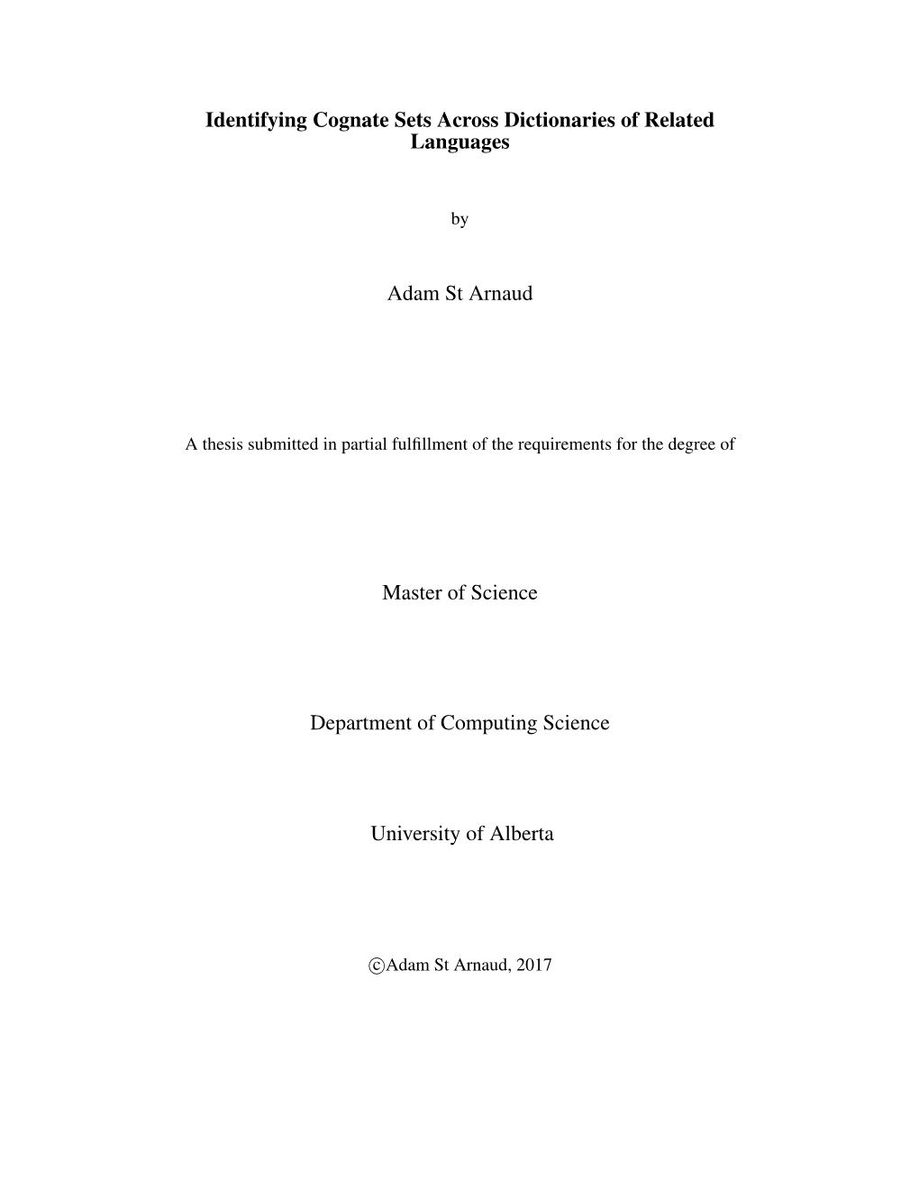 Identifying Cognate Sets Across Dictionaries of Related Languages