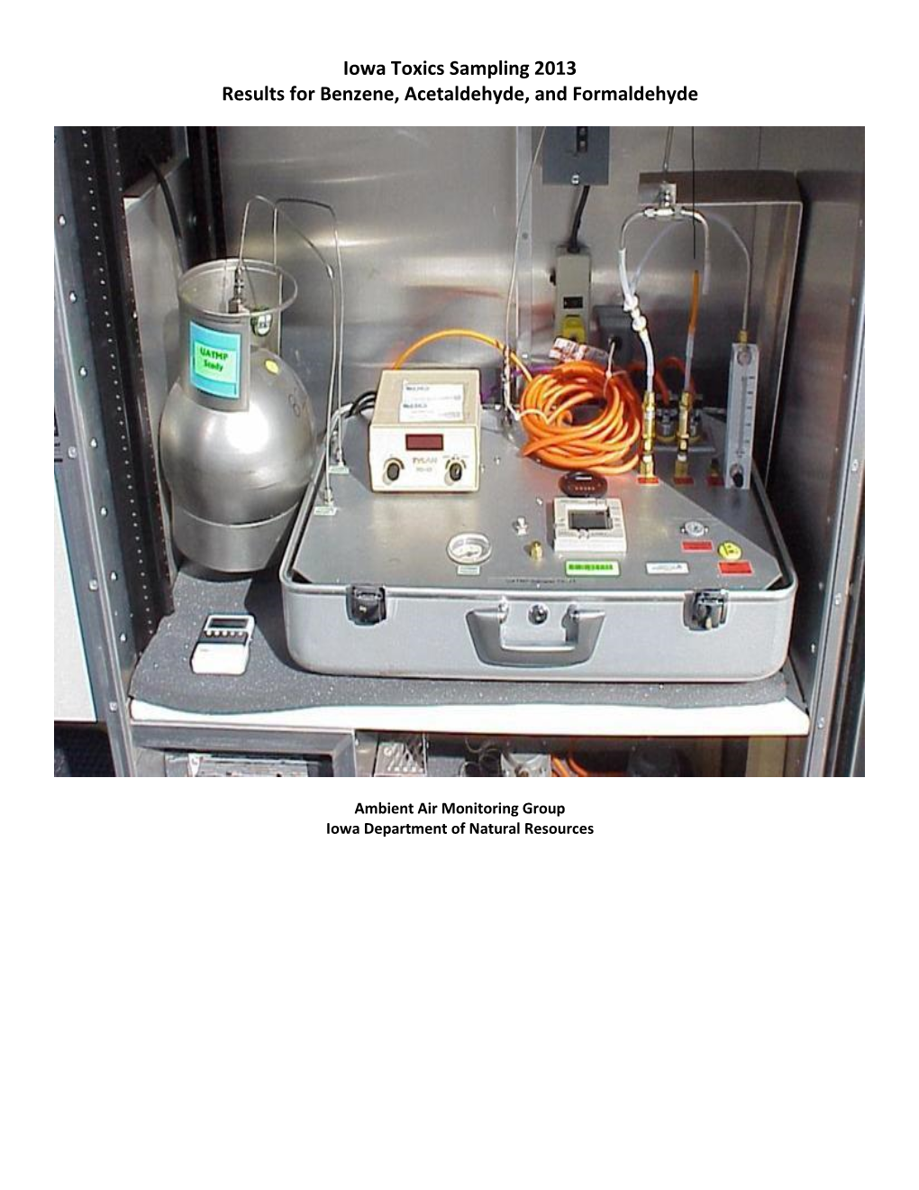 2013 Toxics Sampling Results for Benzene, Acetaldehyde, and Formaldehyde