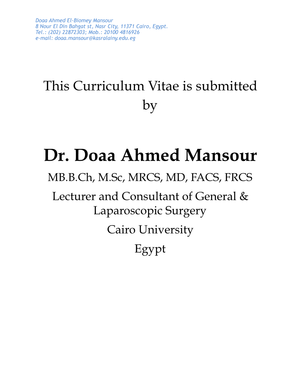 Curriculum Vitae Doaa Mansour 2