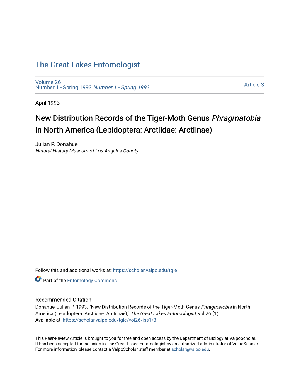 New Distribution Records of the Tiger-Moth Genus Phragmatobia in North America (Lepidoptera: Arctiidae: Arctiinae)