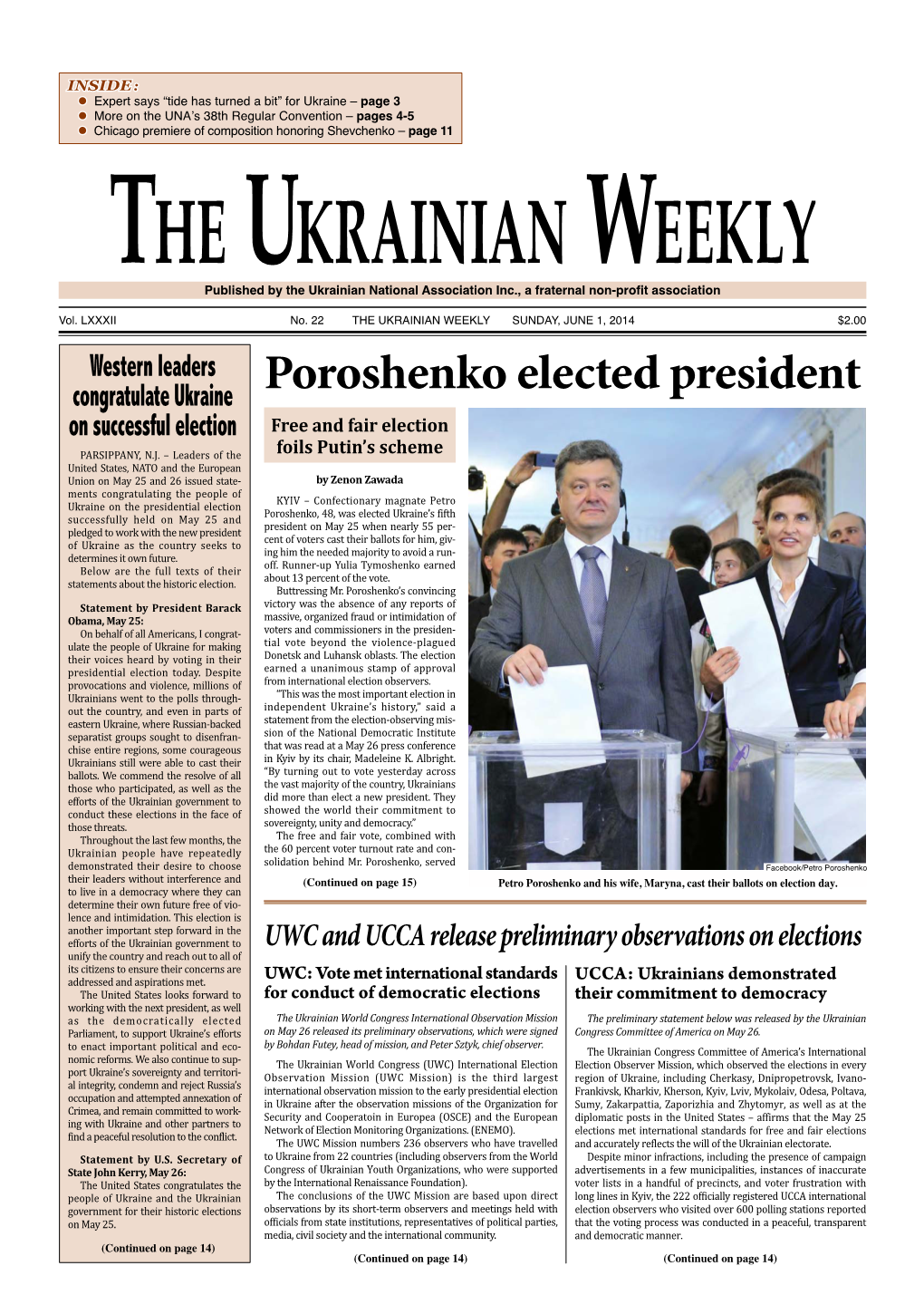 The Ukrainian Weekly 2014, No.22