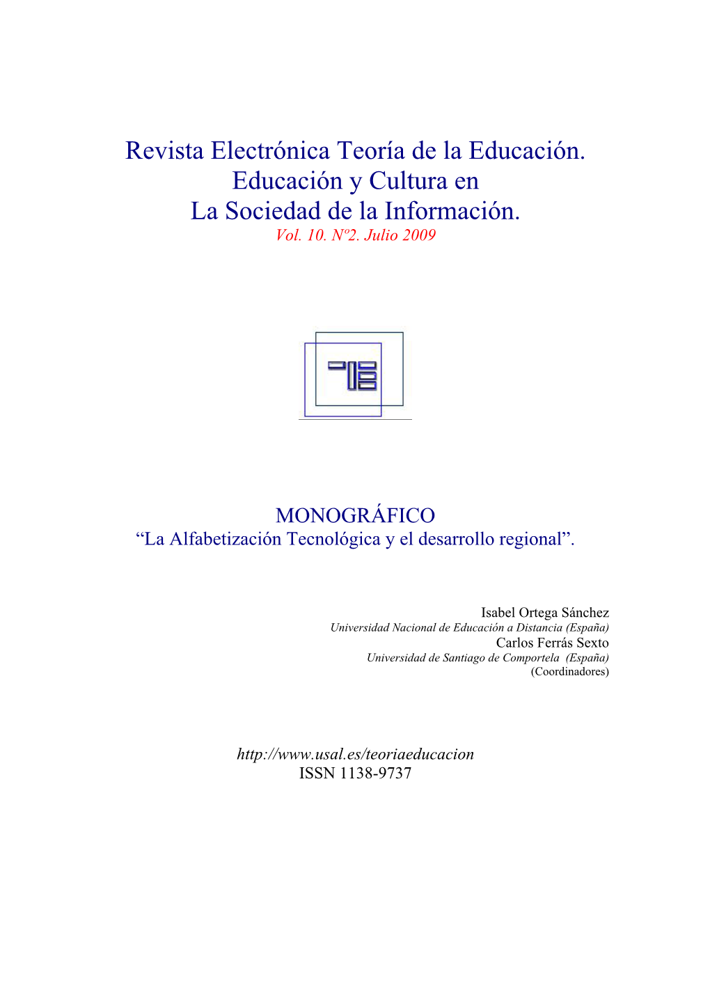 Revista Electrónica Teoría De La Educación. Educación Y Cultura En La Sociedad De La Información
