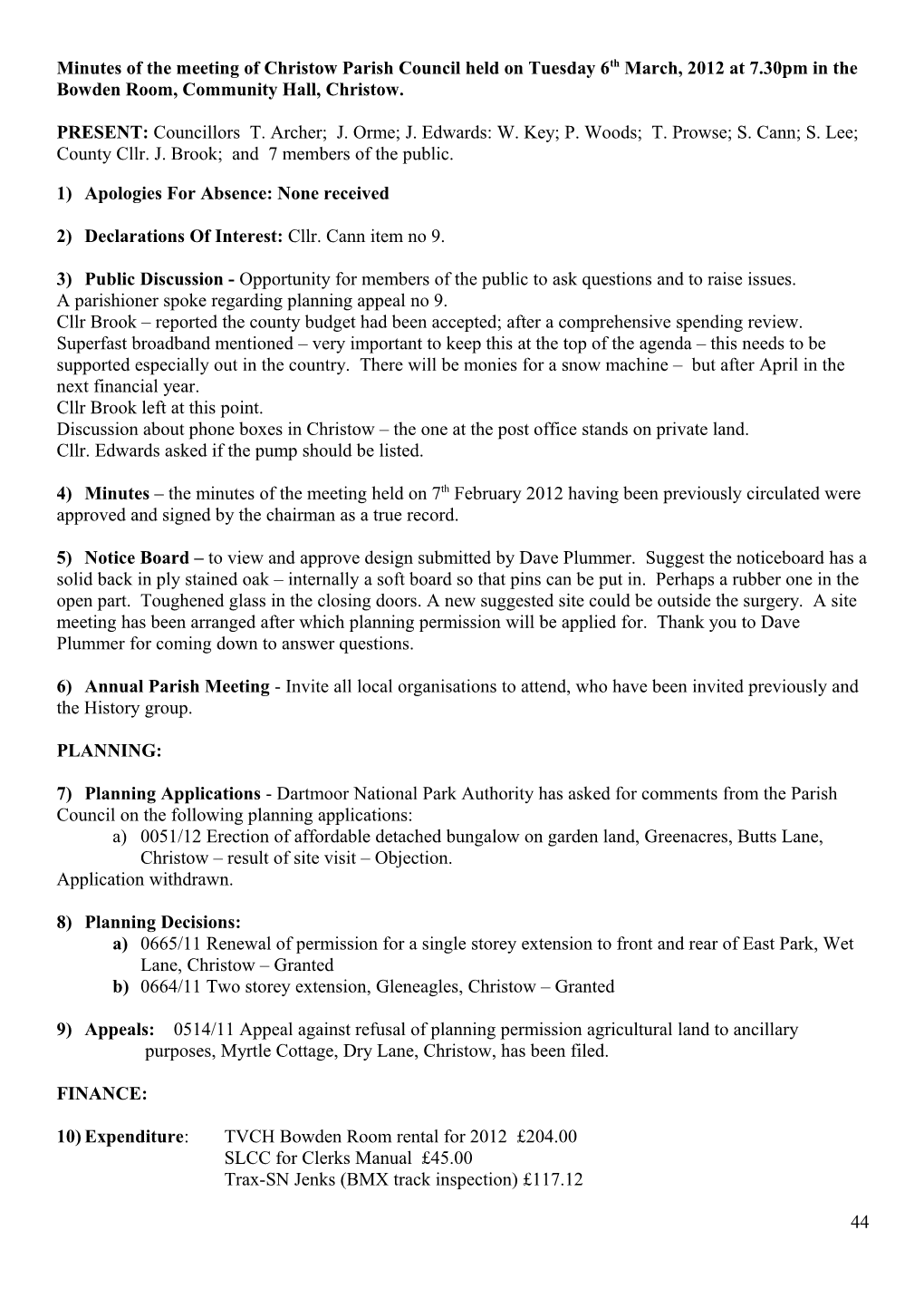 Christow Parish Council s1