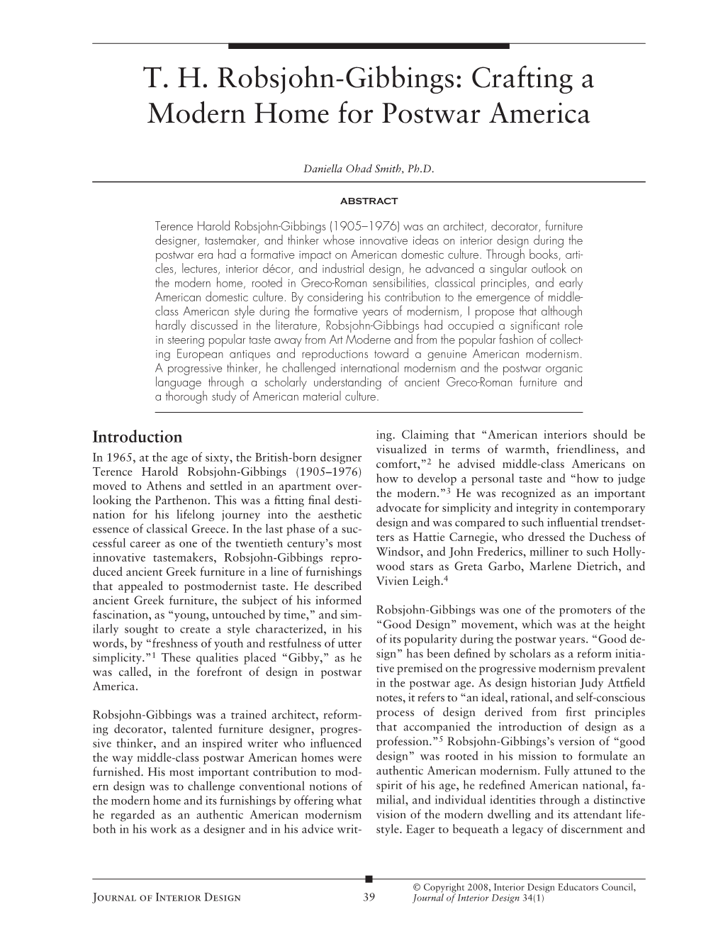 T. H. Robsjohn-Gibbings: Crafting a Modern Home for Postwar America