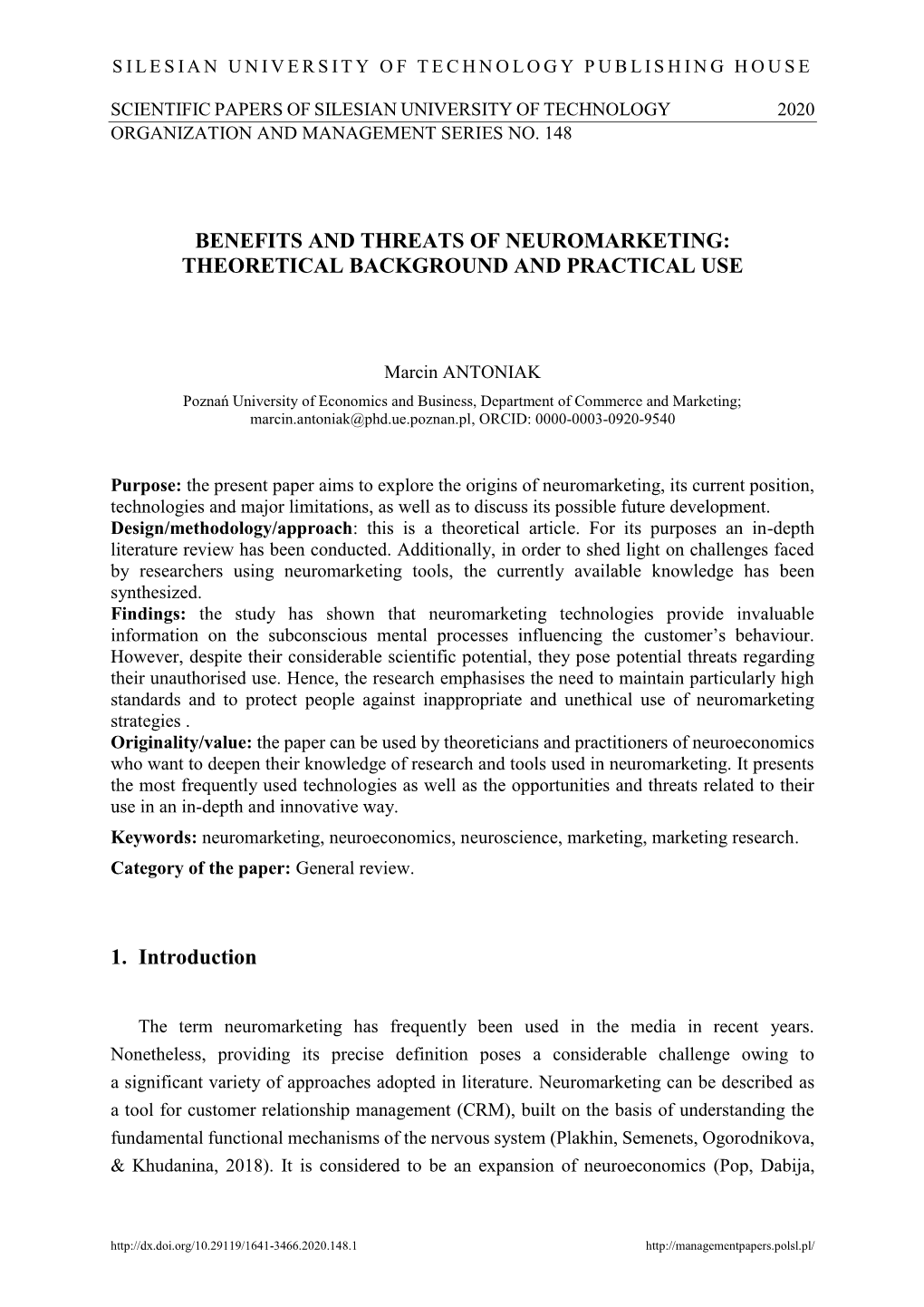 Benefits and Threats of Neuromarketing: 2 Theoretical Background and Practical Use