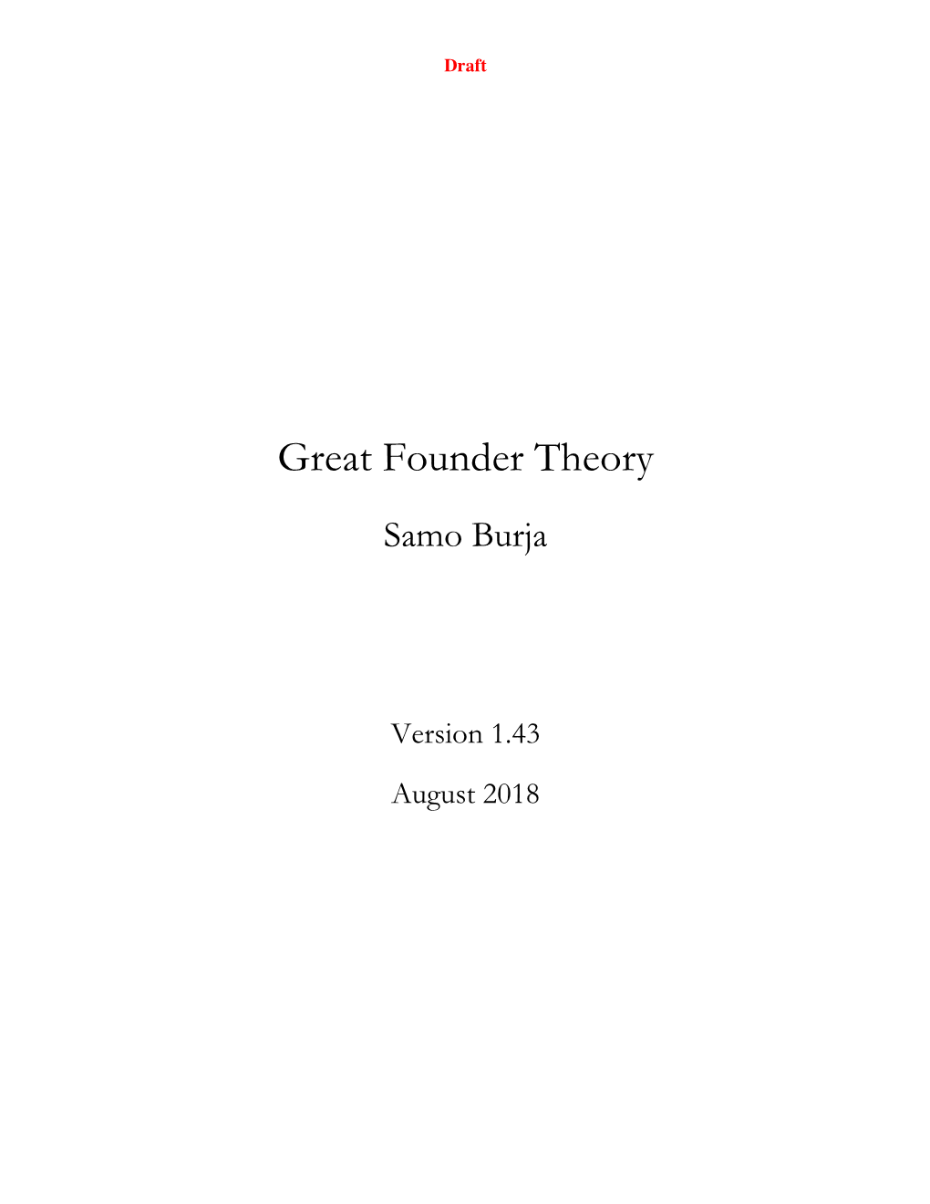 Great Founder Theory