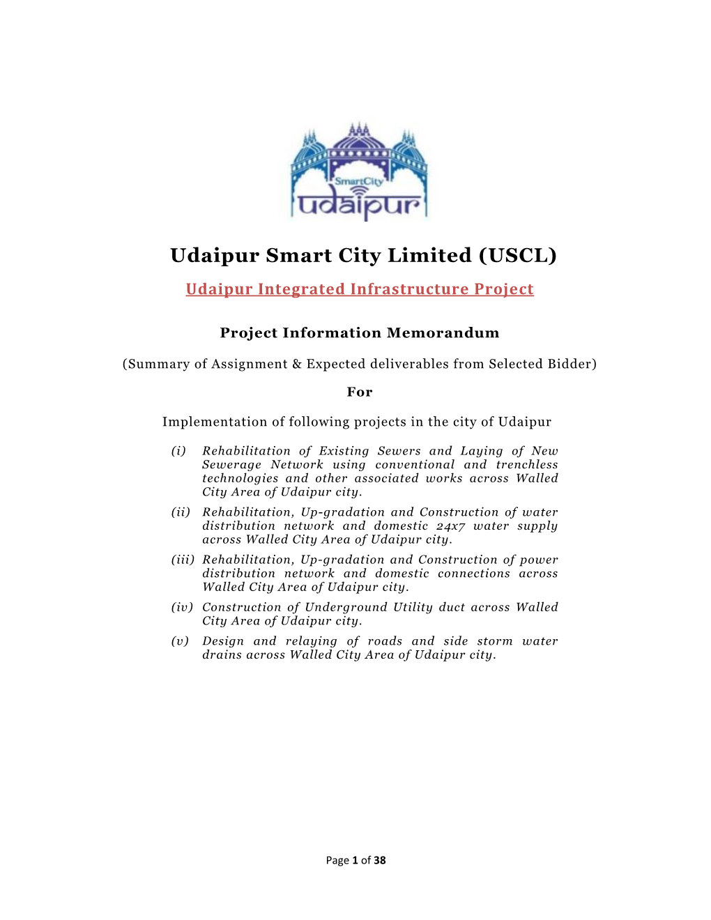 Udaipur Smart City Limited (USCL)