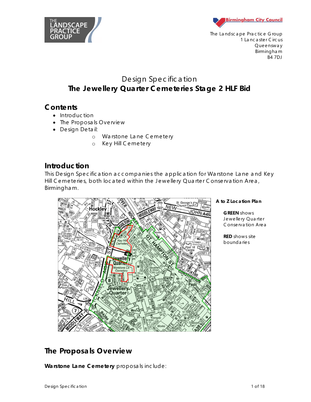 Design Specification the Jewellery Quarter Cemeteries Stage 2 HLF Bid