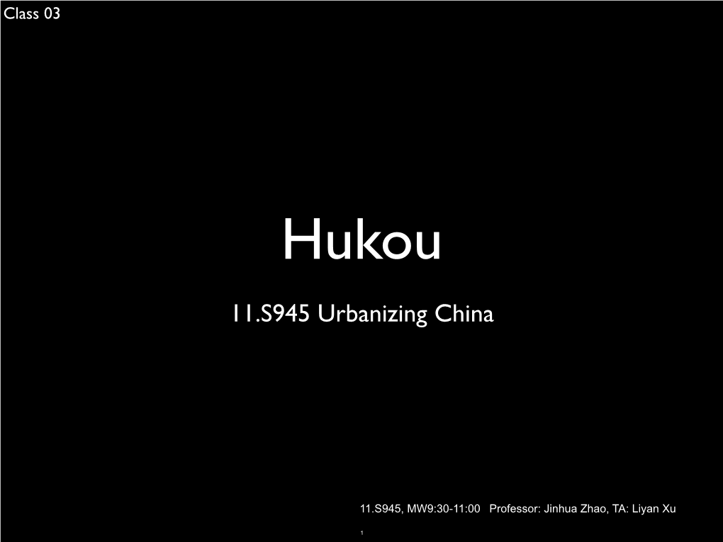 Hukou and Migration