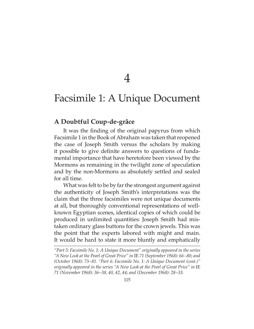 Facsimile 1: a Unique Document
