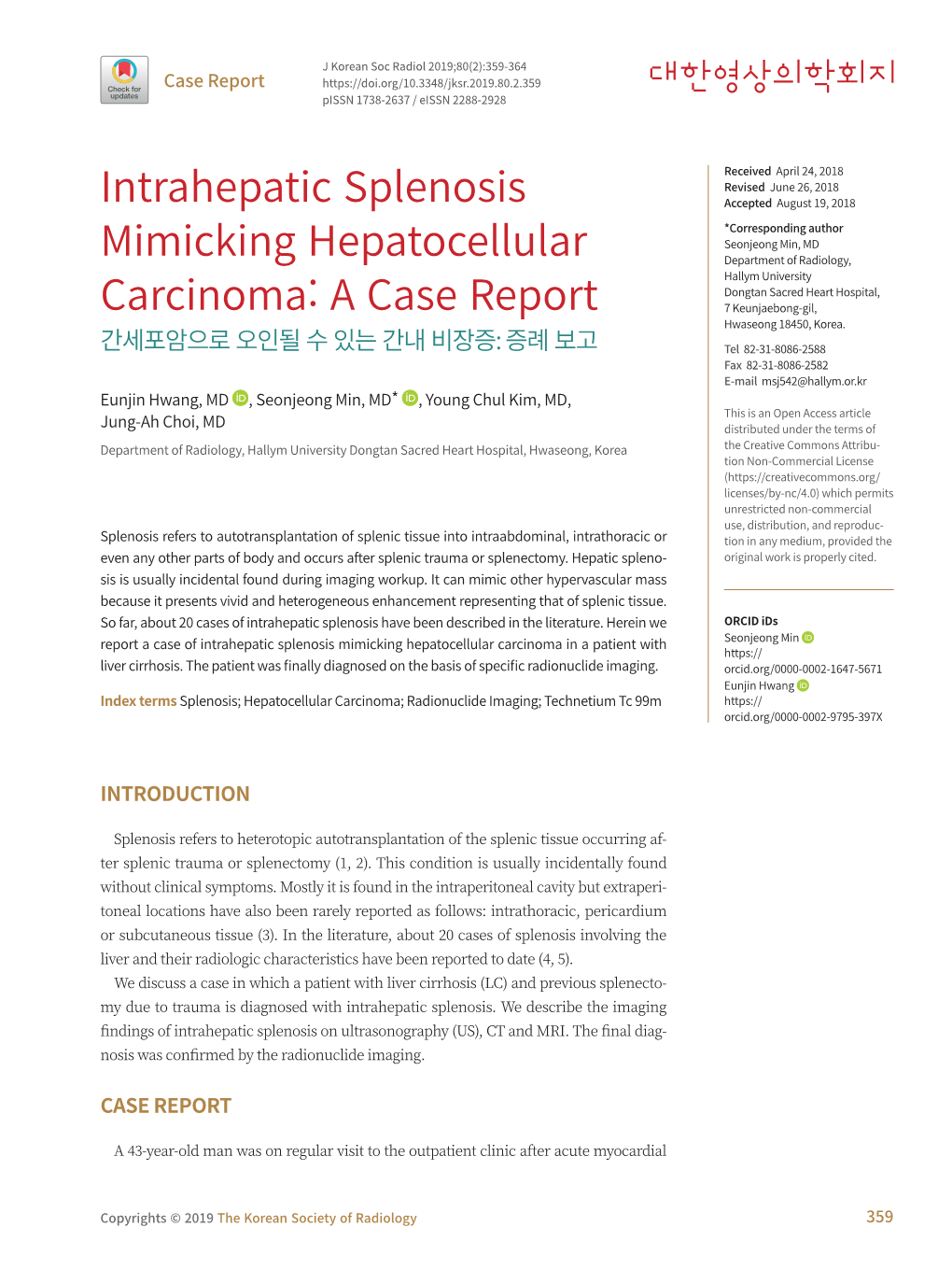 Intrahepatic Splenosis Mimicking Hepatocellular Carcinoma: a Case