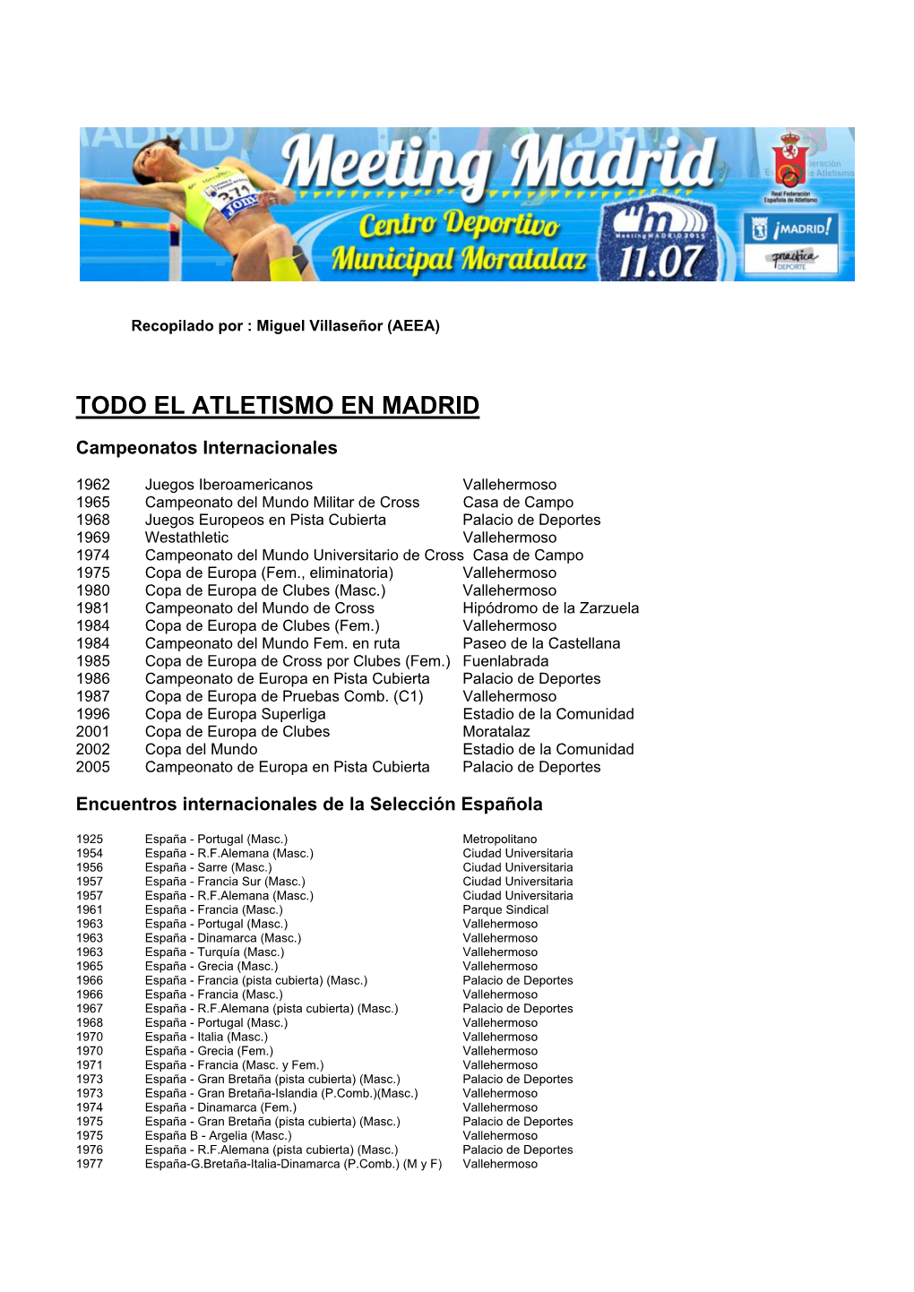 El Atletismo En Madrid