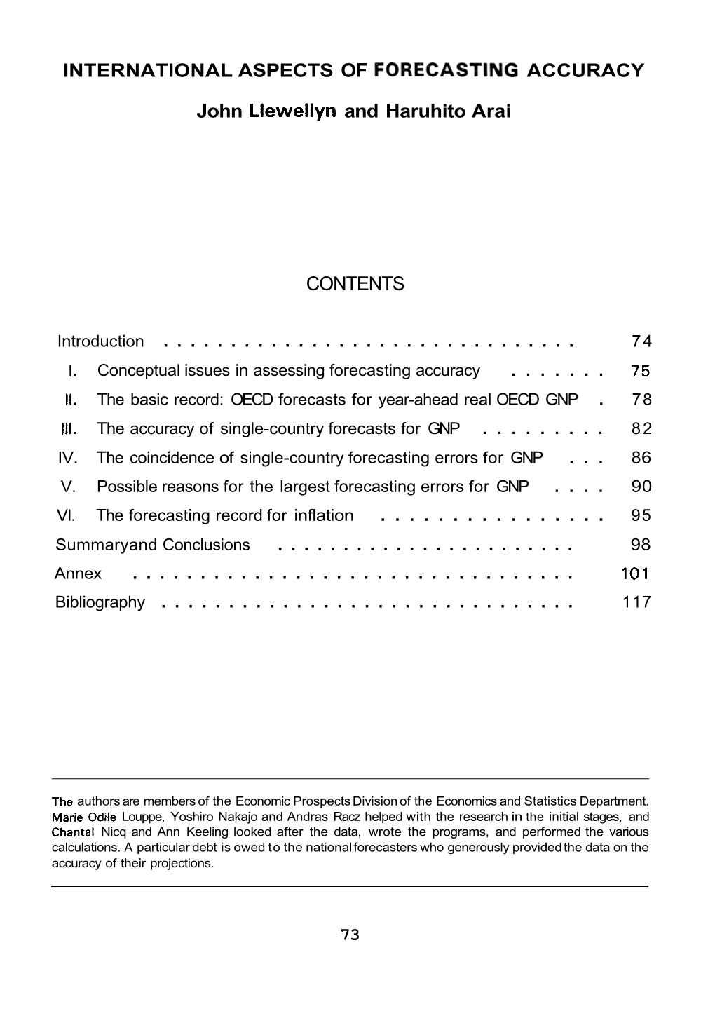 International Aspects of Forecasting Accuracy