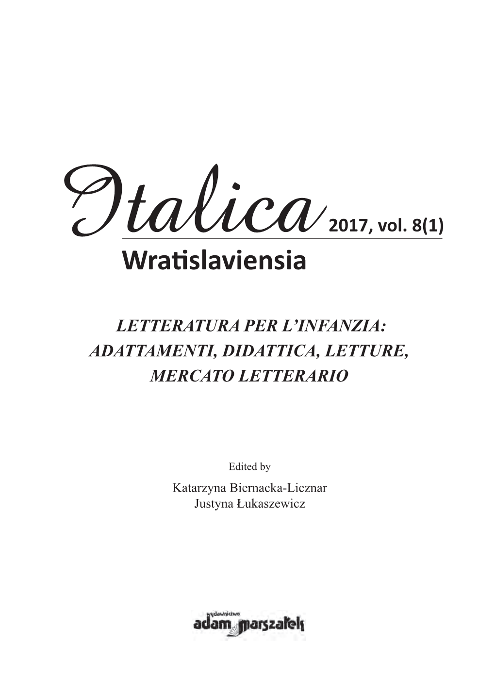 La Letteratura Per L'infanzia in Italia È