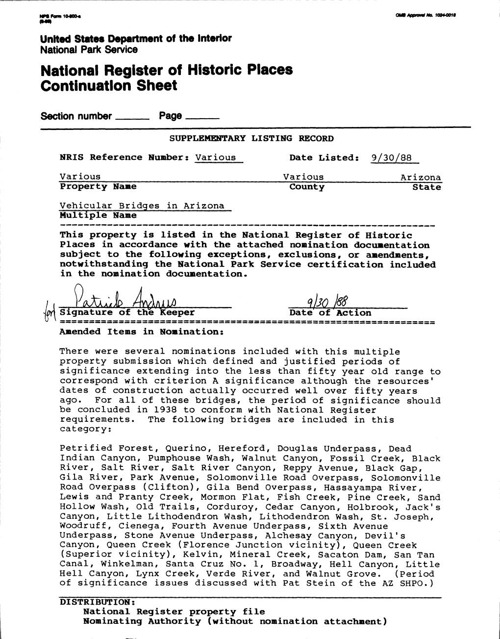 National Register of Historic Places Continuation Sheet