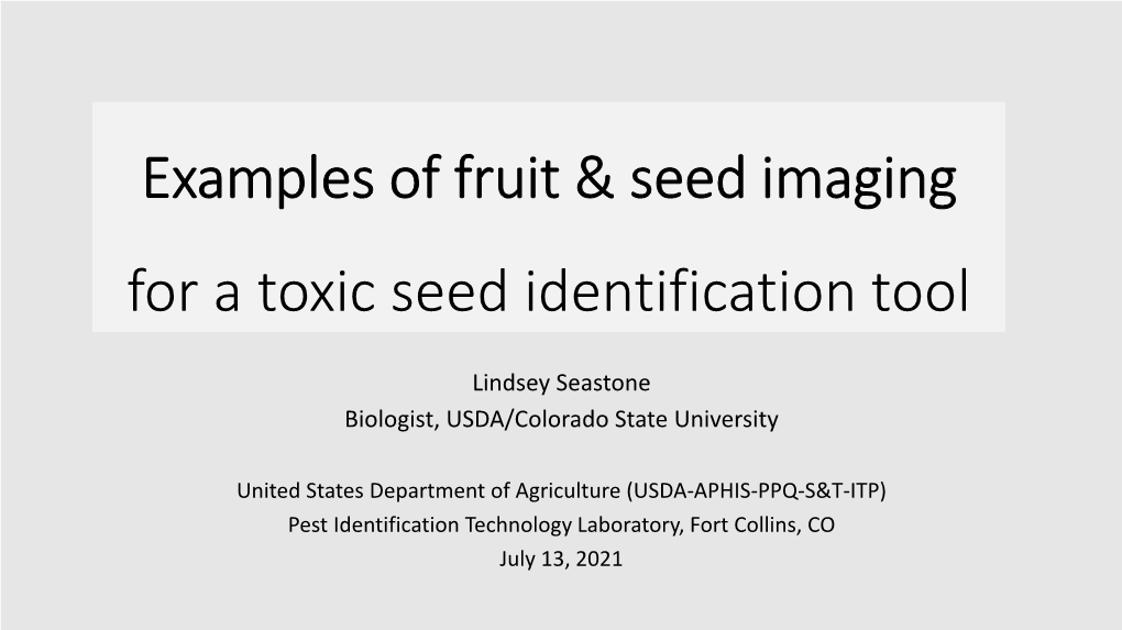 ROUGH DRAFT for ISMA-ITP Botany/Seed Imaging Webinar