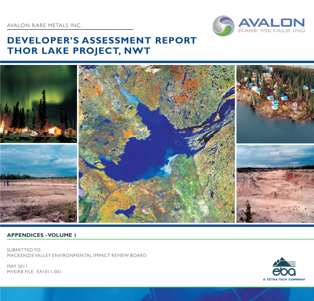 Thor Lake Project DAR Appendix a Stantec Environmental Baseline