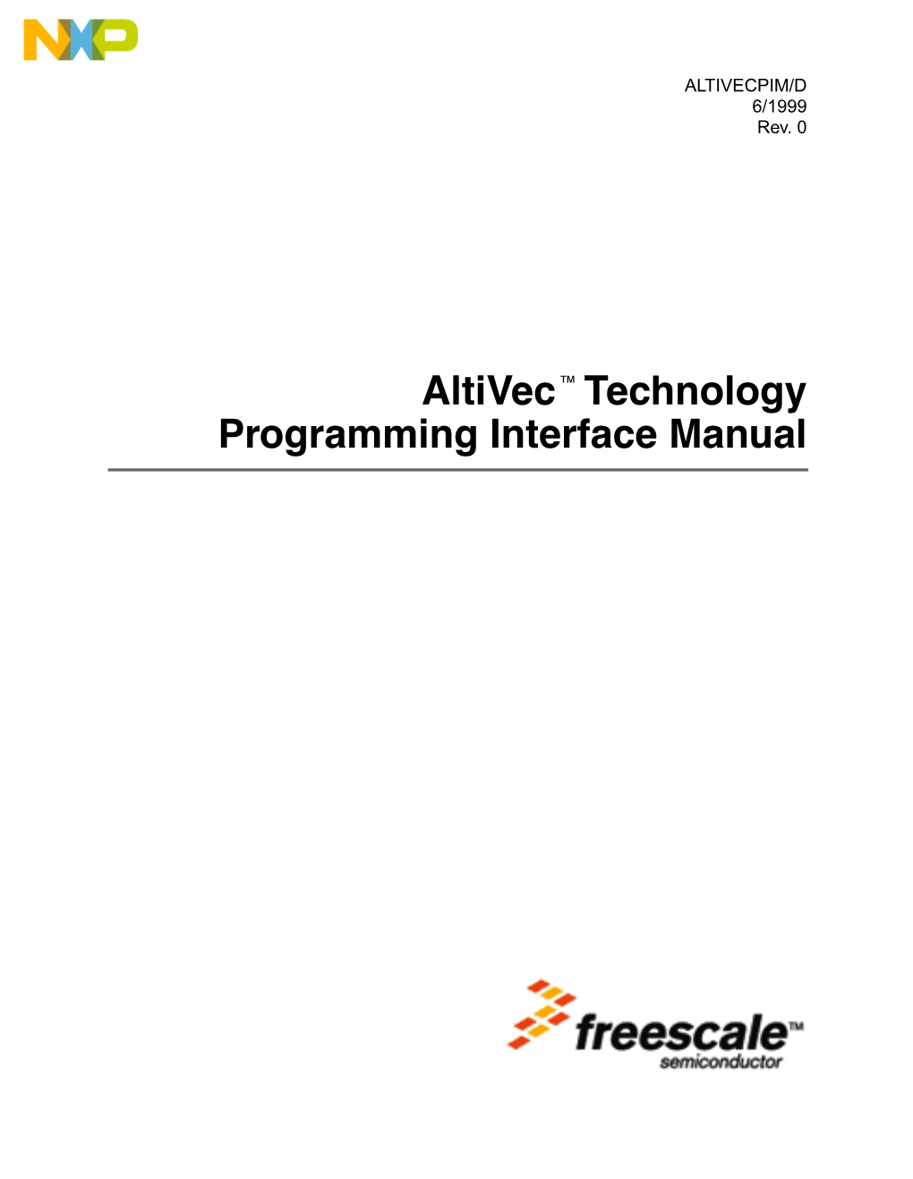 Altivec Technology Programming Interface Manual