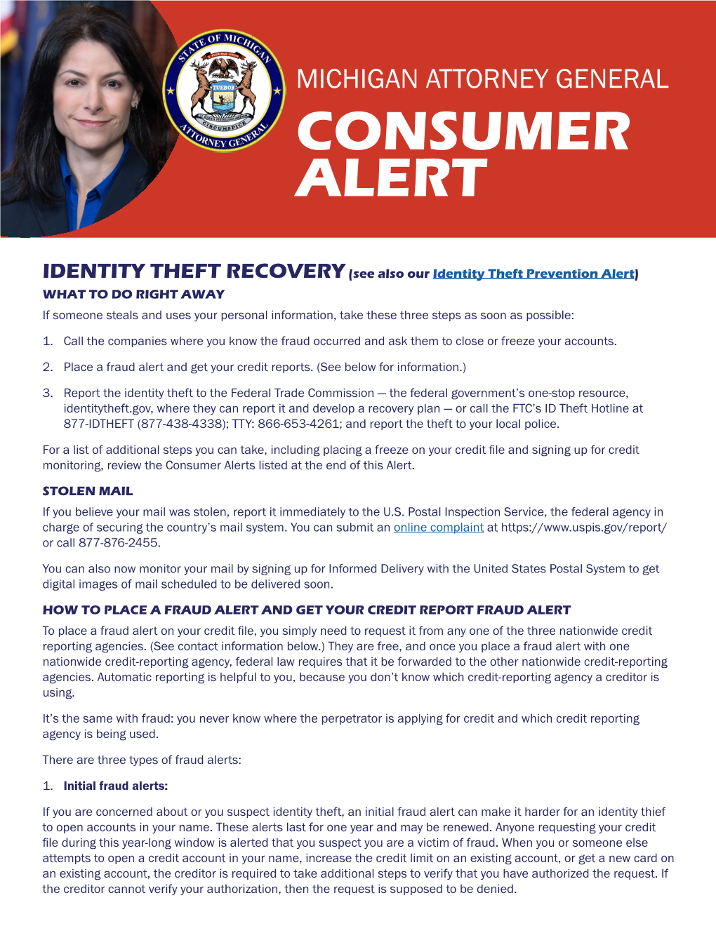 Identity Theft Recovery Consumer Alert
