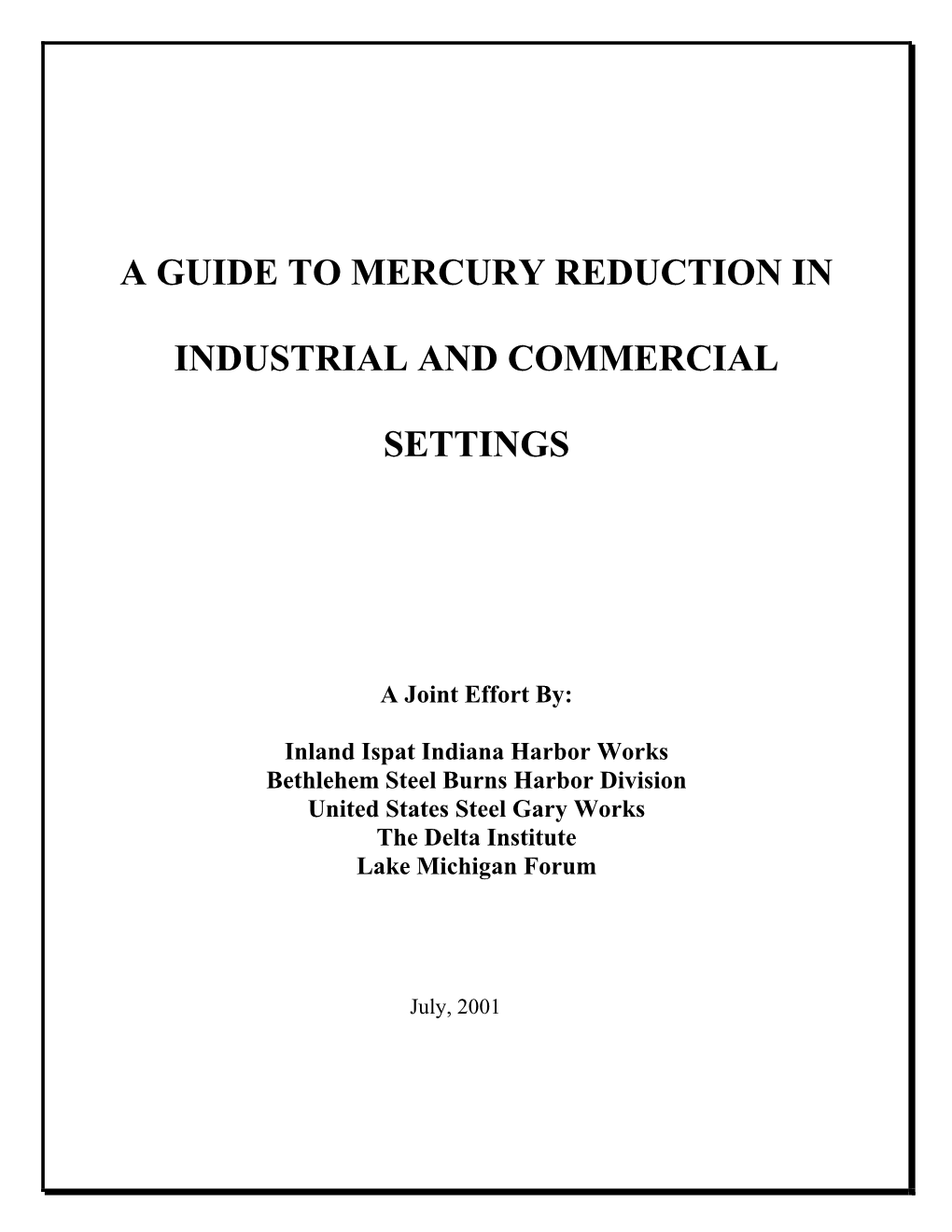 A Guide to Mercury Reduction in Industrial and Commercial Settings