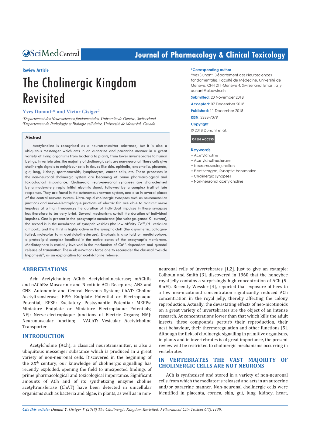 The Cholinergic Kingdom Revisited