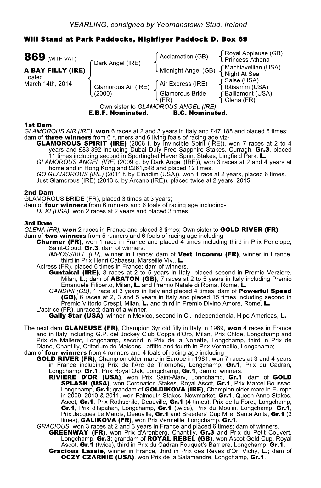 October Yearling Sale Book 1