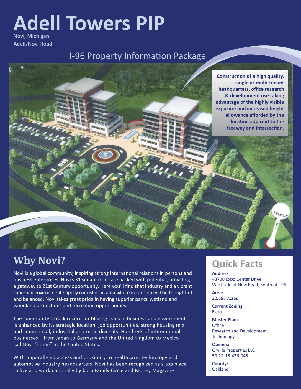 Novi, Michigan Adell/Novi Road I-96 Property Information Package