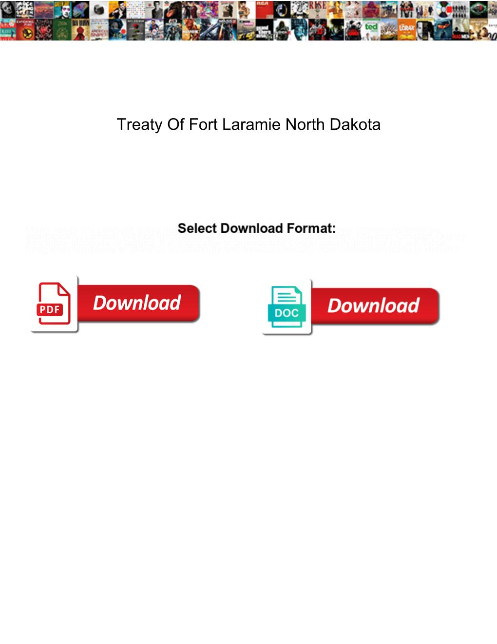 Treaty of Fort Laramie North Dakota