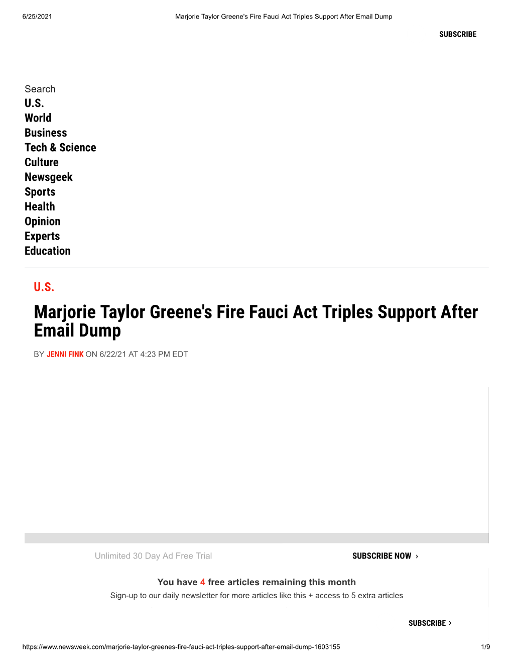 Marjorie Taylor Greene's Fire Fauci Act Triples Support After Email Dump