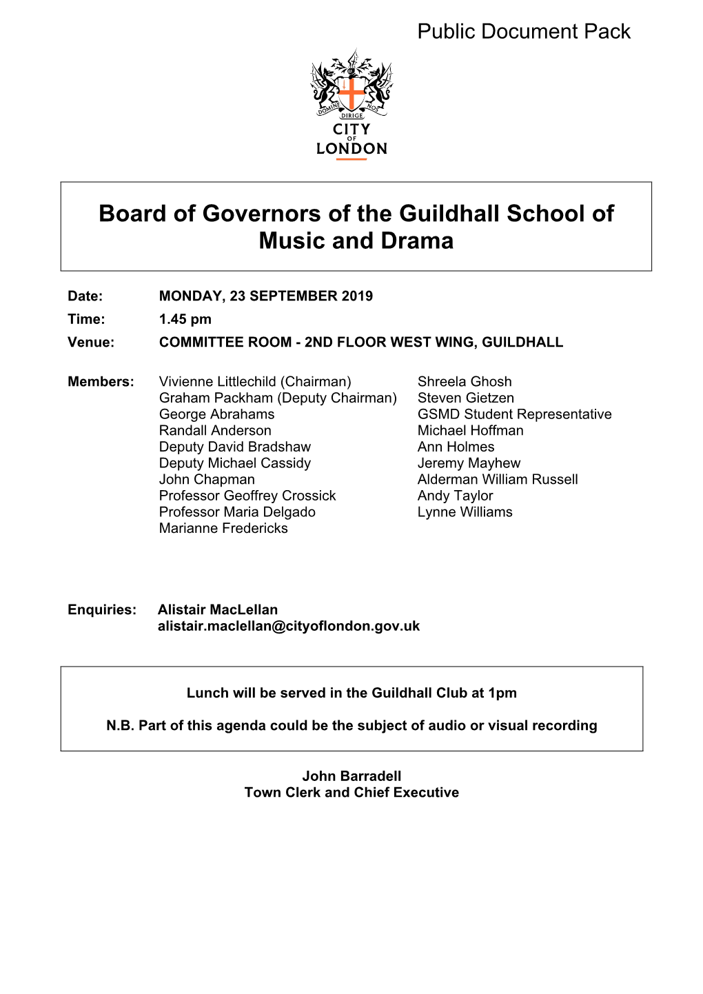 Board of Governors of the Guildhall School of Music and Drama
