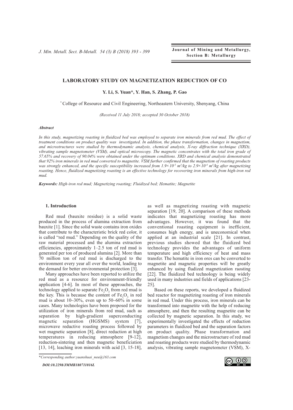 Laboratory Study on Magnetization Reduction of Co